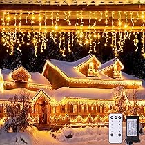 JMEXSUSS 38.8FT Icicle Lights for Outside, 400 LED Icicle